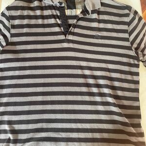 Burberry Men’s Striped Polo Shirt- Size L